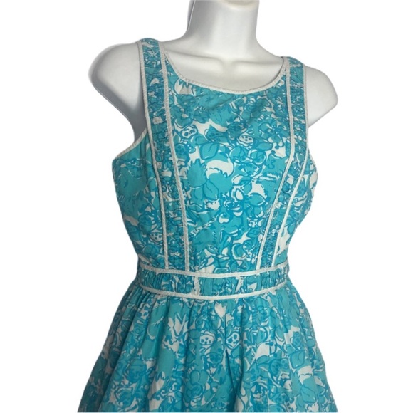 Lily Pulitzer Turquoise Blue and White Summer Dress - Picture 3 of 8